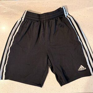 Adidas Boys Youth Shorts Size M (10-12) Black White 3-Stripes Soccer Athletic